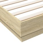 vidaXL Cadre de lit avec lumières LED chêne sonoma 200x200 cm