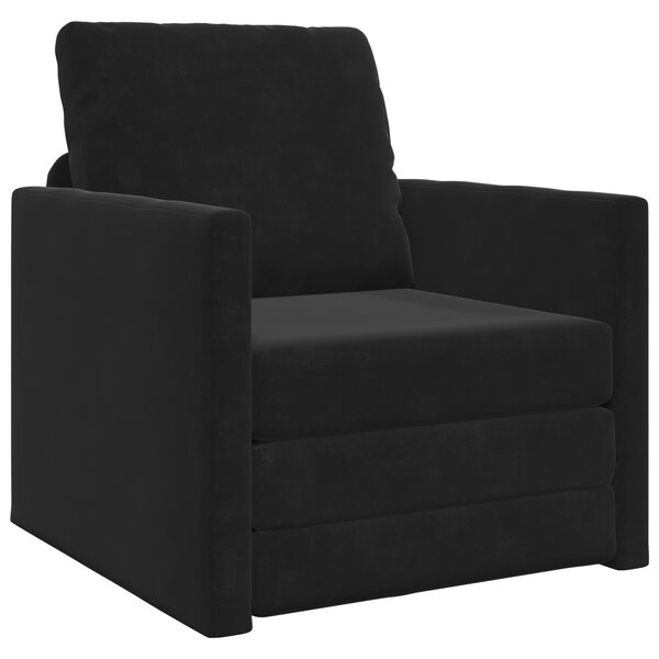 vidaXL Sofa Lit 2-en-1 Noir 74x77x81 cm Velours