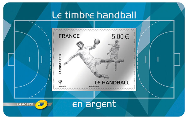 Timbre Handball en argent