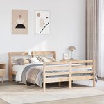vidaXL Cadre de lit avec tête de lit sans matelas 160x200 cm