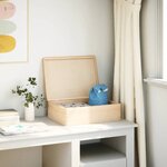 vidaXL Boîte en bois avec couvercle 40x30x13 cm bois de pin massif