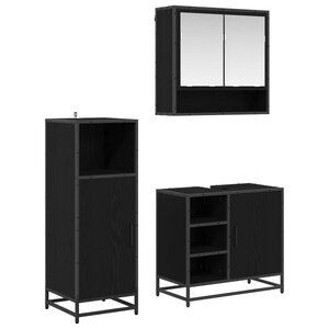 vidaXL Ensemble de mobilier de salle de bain 3 Pièces Chêne noir