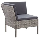 vidaXL Salon de jardin 6 Pièces avec coussins résine tressée gris