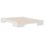 vidaXL Cadre de lit surélevé avec stockage Blanc Bois massif en pin