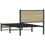 vidaXL Cadre de lit en métal sans matelas chêne sonoma 90x190 cm