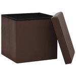 vidaXL Tabouret de rangement pliable Marron PVC