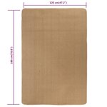 vidaXL Tapis en jute avec support en latex 120x180 cm Naturel