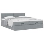 VidaXL Cadre de lit ottoman et matelas gris clair 200x200cm tissu