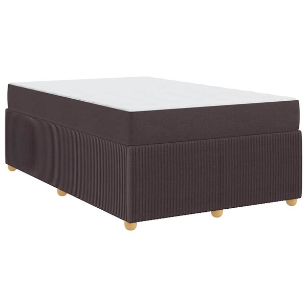 vidaXL Cadre de lit avec matelas Marron foncé 120 x 190 cm tissu