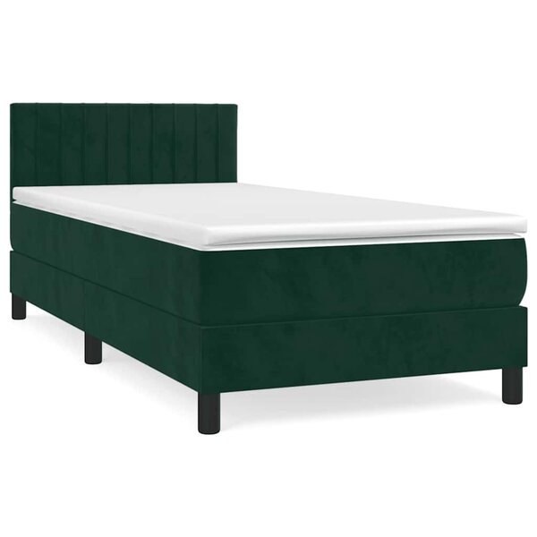 vidaXL Sommier à lattes de lit avec matelas Vert foncé 90x190 cm