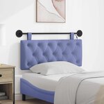 vidaXL Tête de lit suspendue Avec lumière LED Bleu denim Tissu