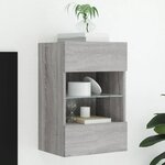 vidaXL Meuble TV mural avec lumières LED sonoma gris 40x30x60 5 cm