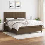 vidaXL Sommier à lattes de lit avec matelas Marron foncé 160x200 cm