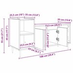 vidaXL Meuble TV Chêne artisanal 100 x 35 x 55 cm Bois d'ingénierie