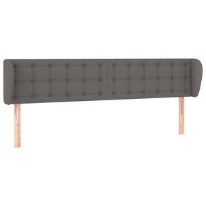 vidaXL Tête de lit avec oreilles Gris 203x23x78/88 cm Similicuir