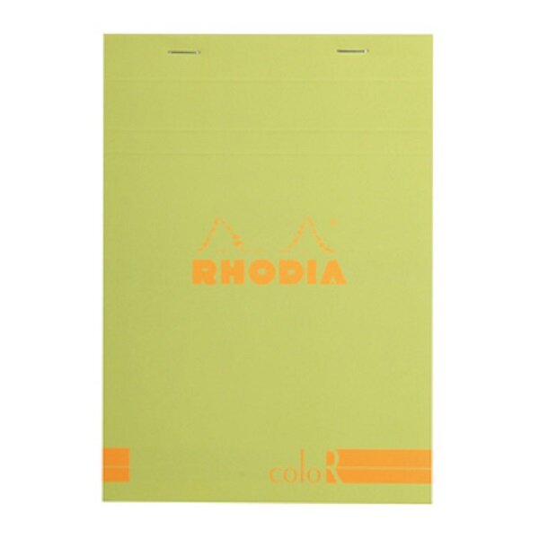 bloc agrafé en-tête, vert anis, 70 feuillets ivoires détachables 14,8x21 cm lignés