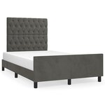 vidaXL Cadre de lit sans matelas gris foncé 120x190 cm velours