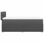 vidaXL Sommier à lattes de lit avec matelas Gris foncé 100x200cm Tissu