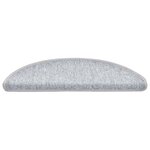 vidaXL Tapis d'escalier 30 pièces 56 x 17 x 3 cm Gris clair Demi-rond