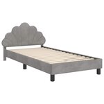 vidaXL Cadre de lit pour enfants avec tête de lit Gris clair Velours