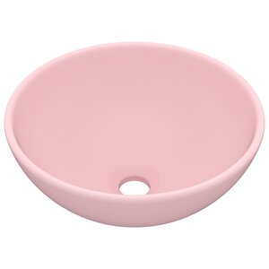 vidaXL Lavabo rond de salle de bain Rose mat 32 5x14 cm Céramique