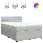 vidaXL Sommier à lattes de lit et matelas Gris clair 140x190cm Velours