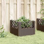 vidaXL Jardinière avec piquets marron 43 5x43 5x43 5 cm PP