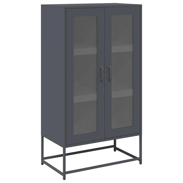 vidaXL Buffet haut anthracite 68x39x123 cm acier