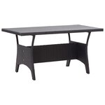 vidaXL Table de jardin Noir 120x70x66 cm Résine tressée