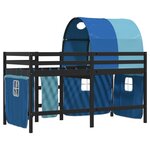 vidaXL Lit mezzanine enfants avec tunnel sans matelas bleu 80x200 cm