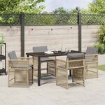 vidaXL Ensemble de salle à manger pour jardin 5 Pièces Beige polyrotin