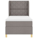 vidaXL Lit à ressorts avec matelas gris foncé 90x190 cm Taupe