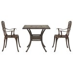vidaXL Ensemble de tables de jardin 3 Pièces Bronze Aluminium coulé