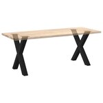 vidaXL Pieds de table à manger en forme de X  2 pièces  noir  80 x (72-73) cm  acier