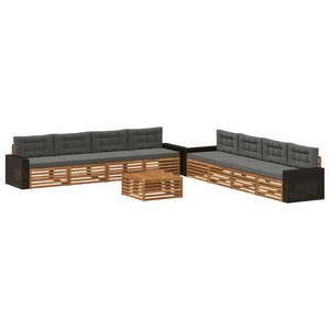 vidaXL Ensemble de canapés d'extérieur 9 Pièces Naturel et Anthracite