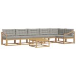 vidaXL Ensemble de canapés d'extérieur 7 Pièces Blanc et gris clair
