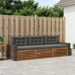 vidaXL Ensemble de canapés d'extérieur 3 Pièces Naturel et Anthracite