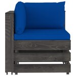 Vidaxl salon de jardin 7 pièces avec coussins bois imprégné de gris