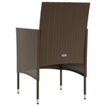 vidaXL Salon de jardin 8 Pièces avec coussins résine tressée marron