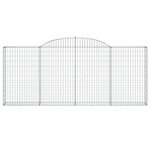 vidaXL Paniers à gabions arqués 3 Pièces 300x30x120/140 cm fer galvanisé