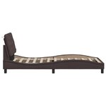 vidaXL Cadre de lit avec LED sans matelas marron foncé 90x200 cm tissu