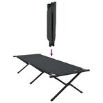 vidaXL Lit de camping pliant 2 Pièces Noir Tissu Oxford