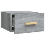 vidaXL Table de chevet murale sonoma gris 35x35x20 cm