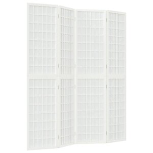 vidaXL Cloison de séparation pliable 4 panneaux 160x170 cm Blanc