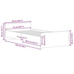 vidaXL Cadre de lit sans matelas noir 75x190 cm bois ingénierie