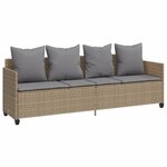 vidaXL Salon de jardin avec coussins 5 Pièces beige résine tressée