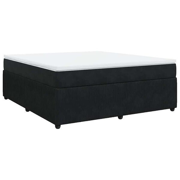 vidaXL Sommier à lattes de lit avec matelas Noir 180x200 cm Velours