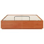 vidaXL Cadre de lit ottoman Brun Ciré 120 x 200 cm Pin massif