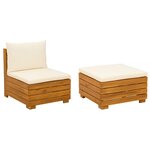 vidaXL Ensemble de salon de jardin 2 Pièce Marron Bois d'Acacia Massif
