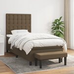 vidaXL Sommier à lattes de lit avec matelas Marron foncé 80x200 cm